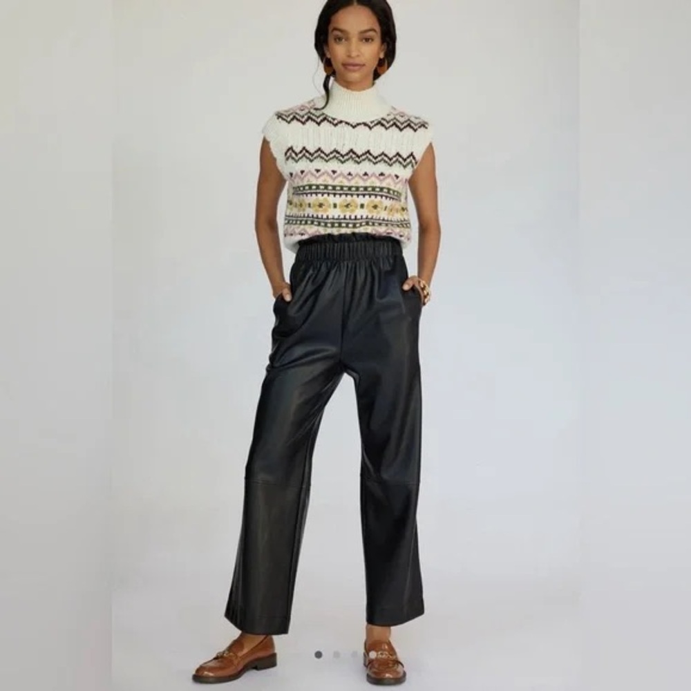 Anthropologie Avec Les Filles Faux Leather Wide Leg Leather Pants M